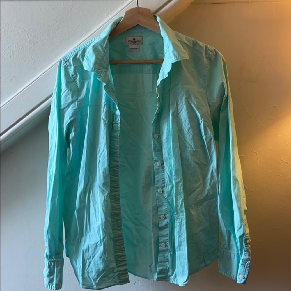 J. Crew Aqua Button Down